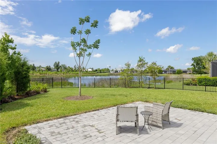 View of patio featuring a water view