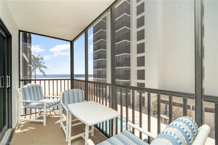 Balcony off LV RM with a view of the Gulf and beach