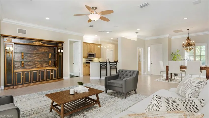 Photo includes reality staging to showcase the possibility of the living room. Design services included with purchase!