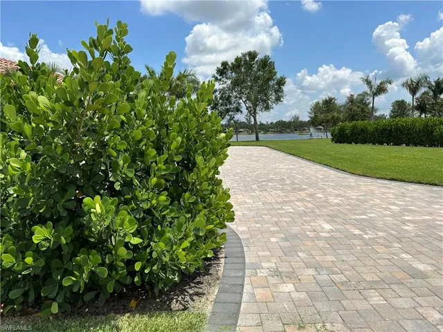 View of community featuring a water view