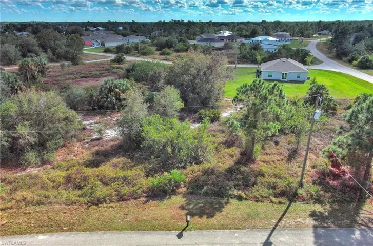 Aerial perspective of suburban area