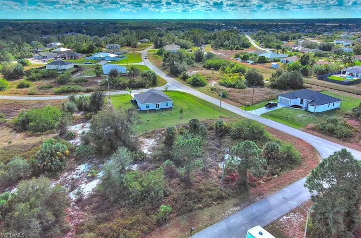 Aerial view of residential area