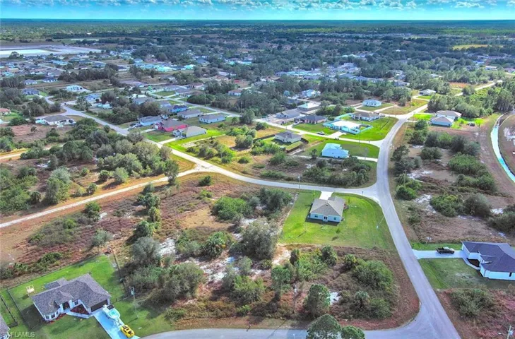 Aerial view of residential area