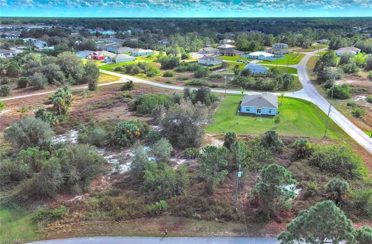 Aerial view of residential area