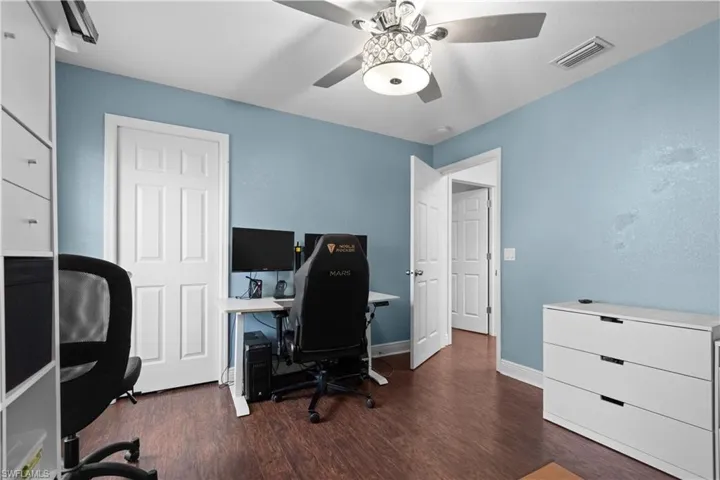 Bedroom number three is currently set-up as a home office
