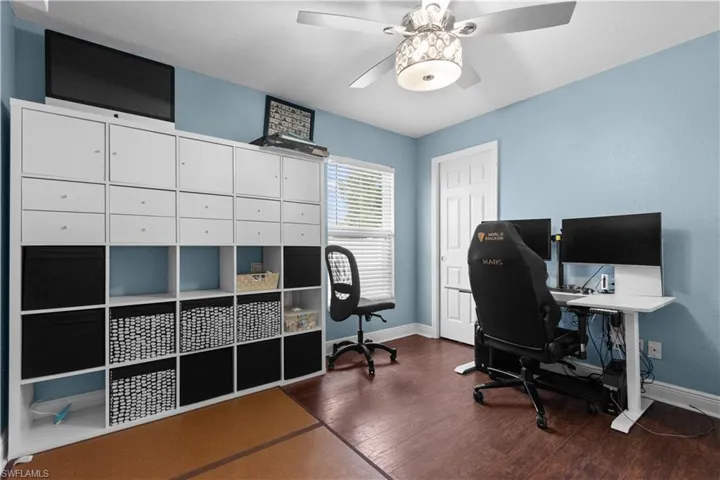 Bedroom number three is currently set-up as a home office