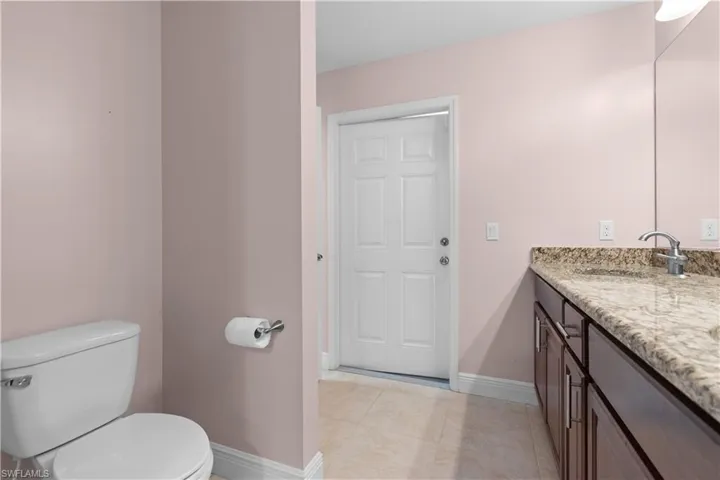 Guest bathroom also doubles as a pool bath