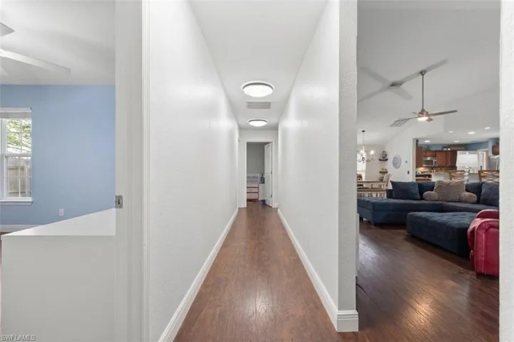 Hallway to the other three bedrooms