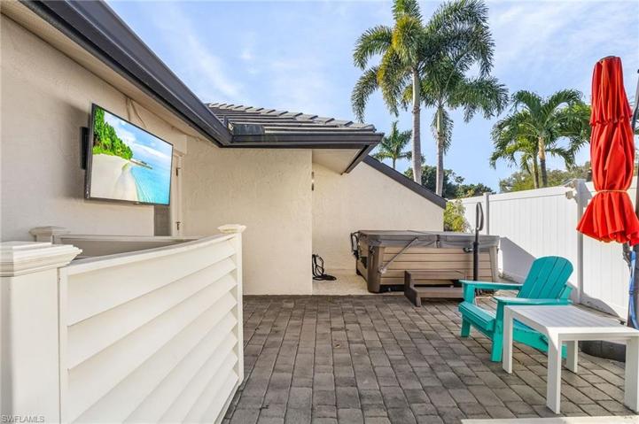 Private sun deck, just off the master bath, with above ground spa.