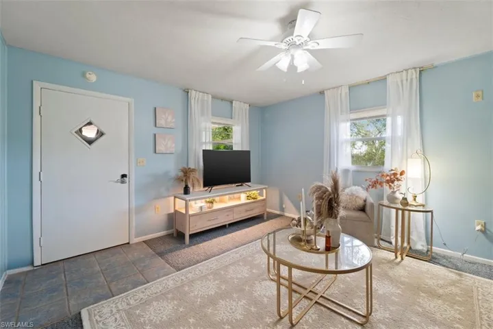 Living room with ceiling fan