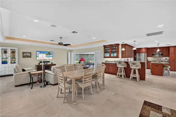 Open Dining, Kitchen, and Living Room