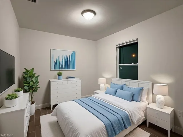 Bedroom with baseboards