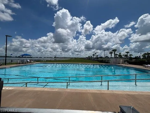Community pool behind the Wellness building
