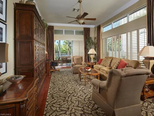 The large lanai boasts a picture frame screen with no metal structures to obstruct the view.