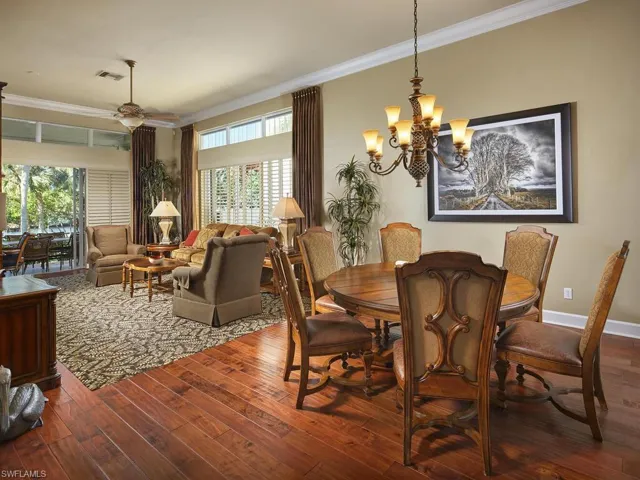 View of living/dining from kitchen area.