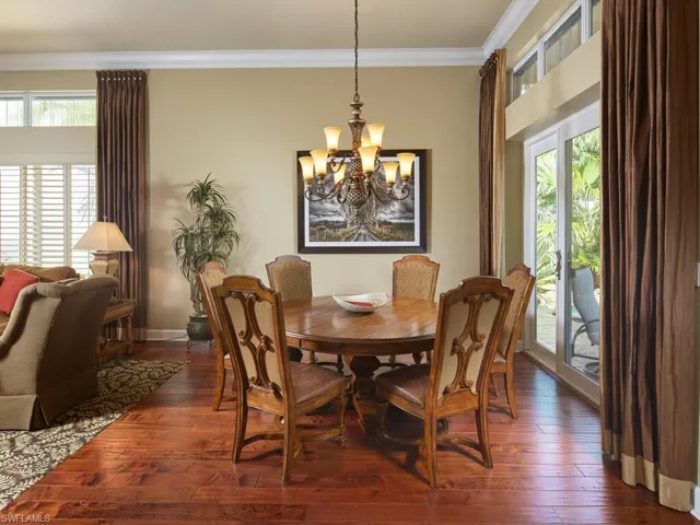 The dining area provides the perfect backdrop for a fun evening with friends and family.