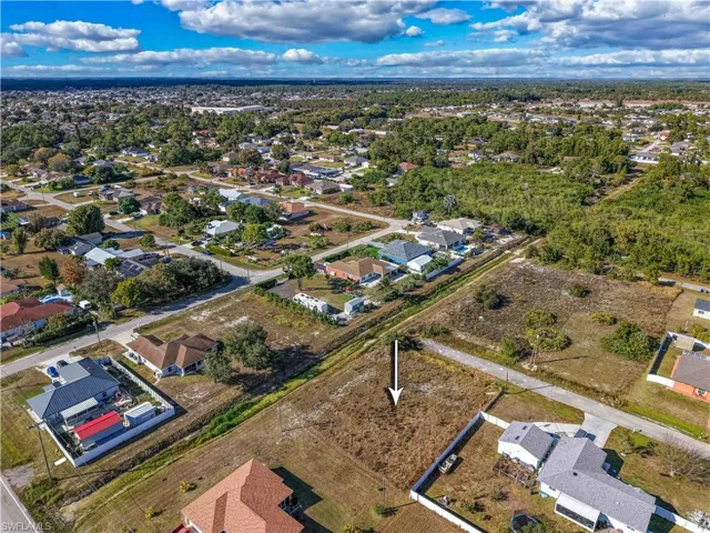 Aerial view of residential area
