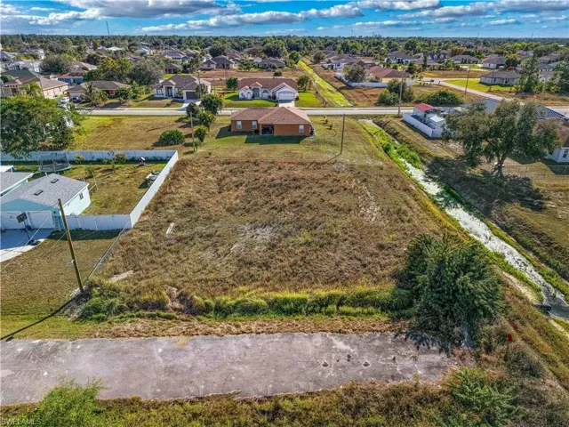 Aerial perspective of suburban area