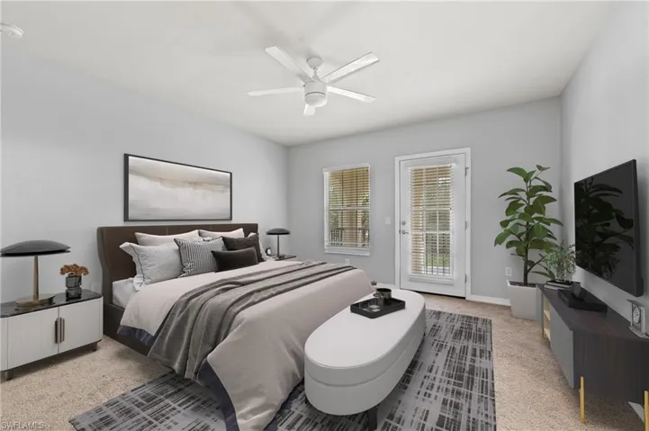 VIRTUALLY STAGED Owner's bedroom
