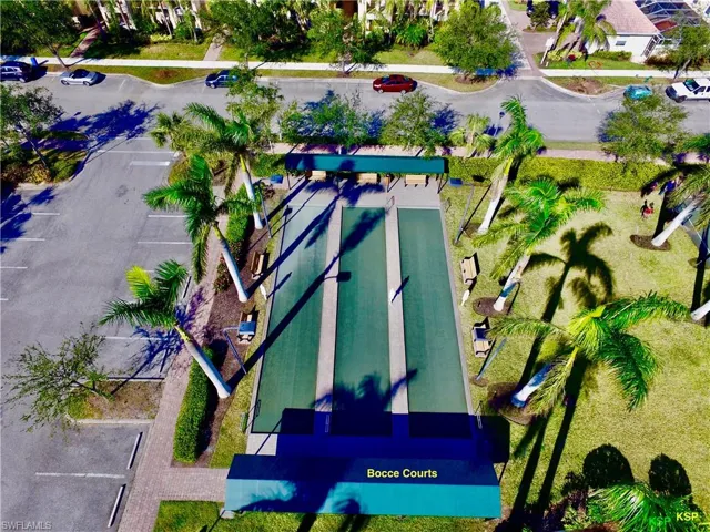 Aerial view of Bocce courts