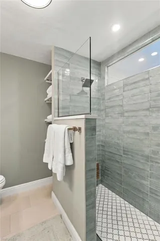 Stand Alone Shower with Built in Bench