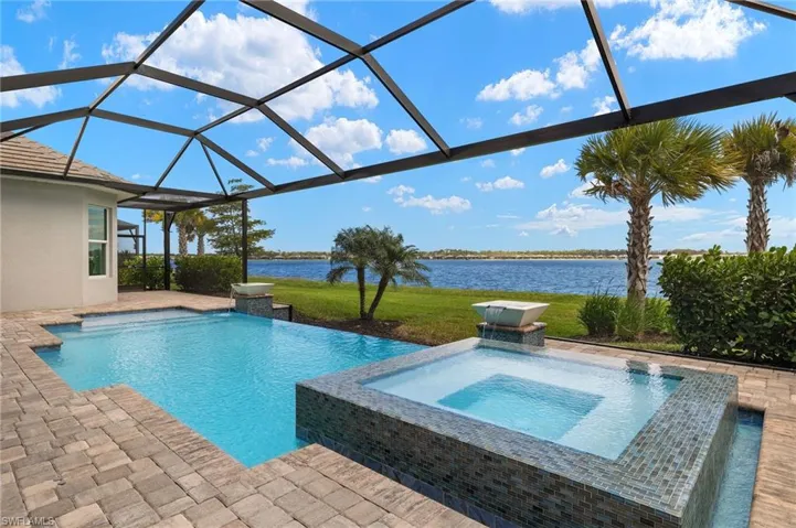 Pool and Spa with huge lake views
