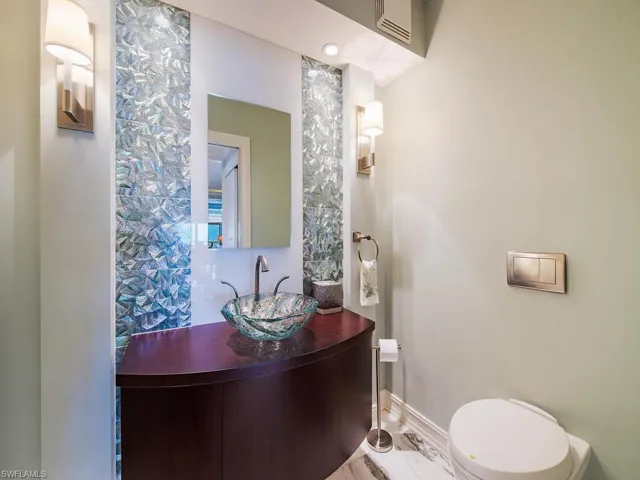 Powder Room with abalone accents