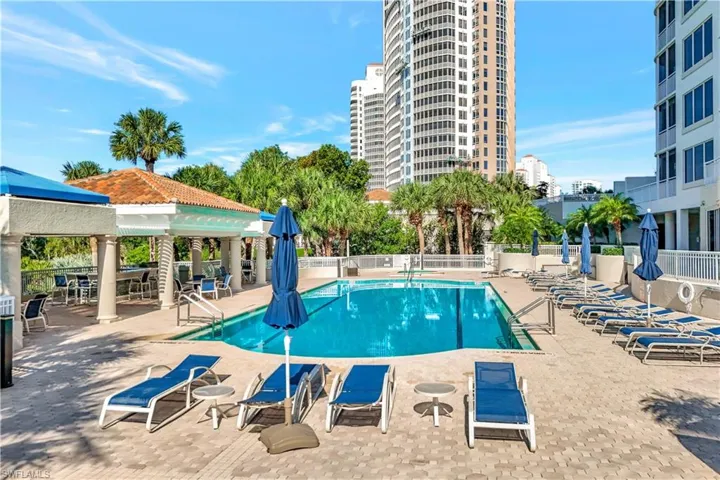 The pool area also has plenty of shade, grills and places for gathering in the community area.