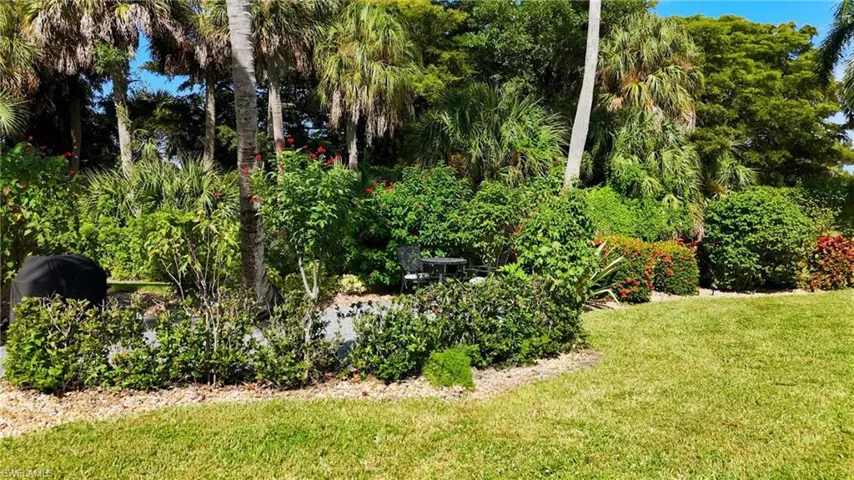 View of grassy yard from lanai