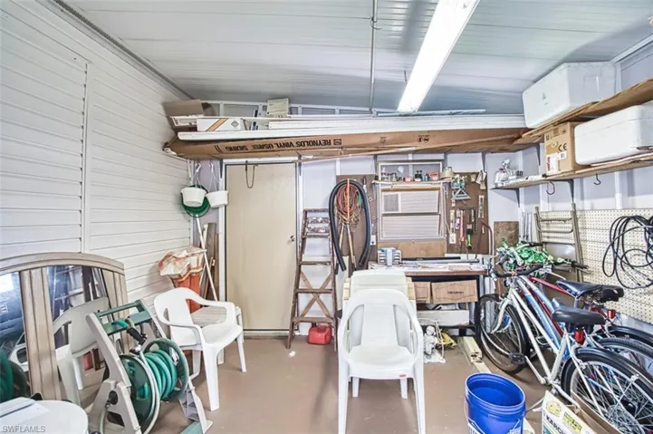 Storage room with a garage