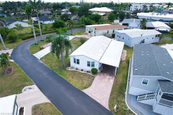 Aerial perspective of suburban area