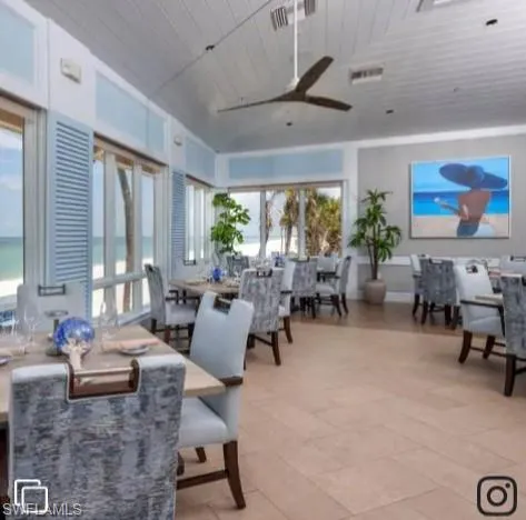 Pelican Bay indoor beachfront restaurant