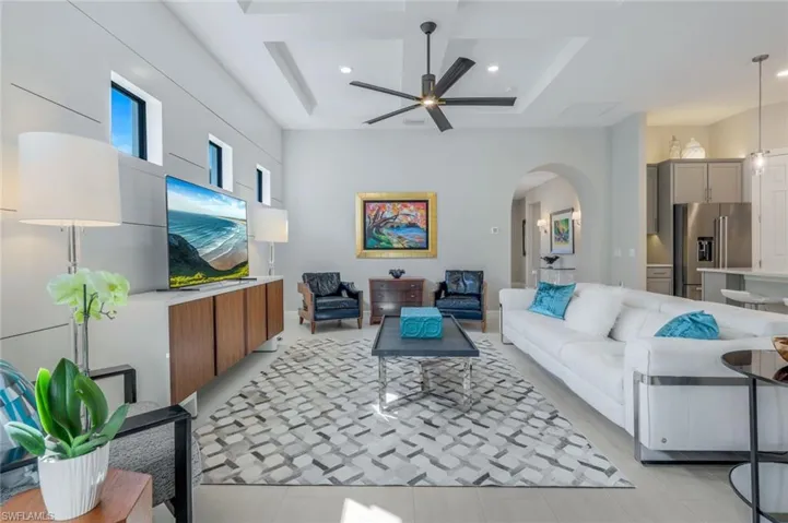 Feature Wall & Coffered Ceiling