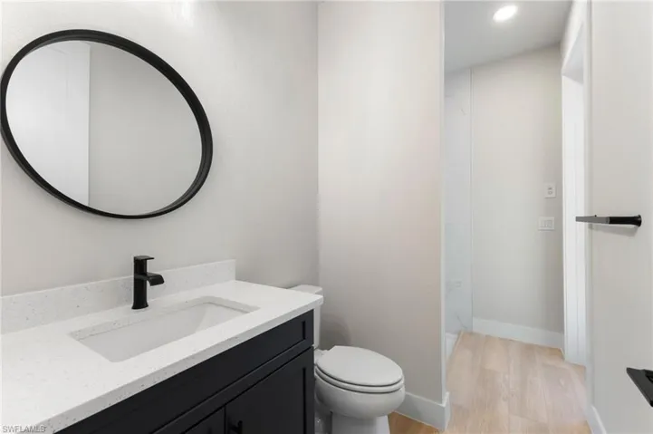 Guest bathroom doubles as the pool bath