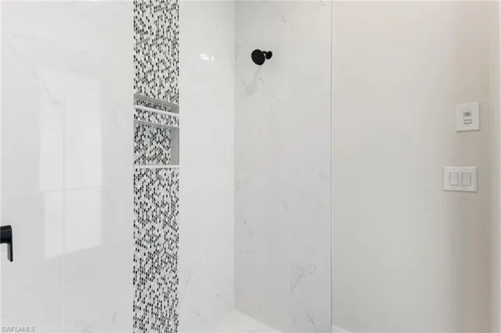Beautiful accent tile in the guest bathroom