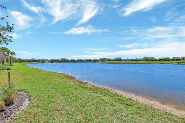 Lake behind condo unit.