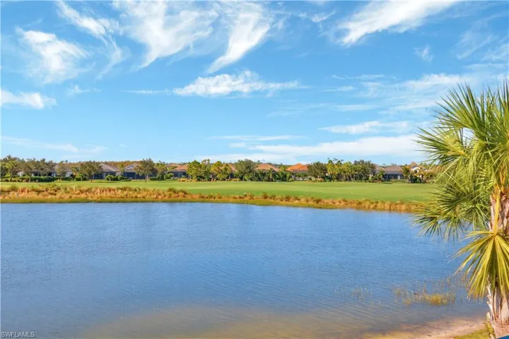 Lake behind condo unit.
