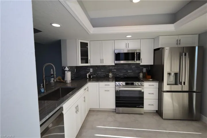Kitchen with stainless steel appliances