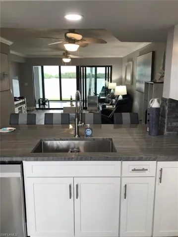 View from kitchen to lanai-previously furnished