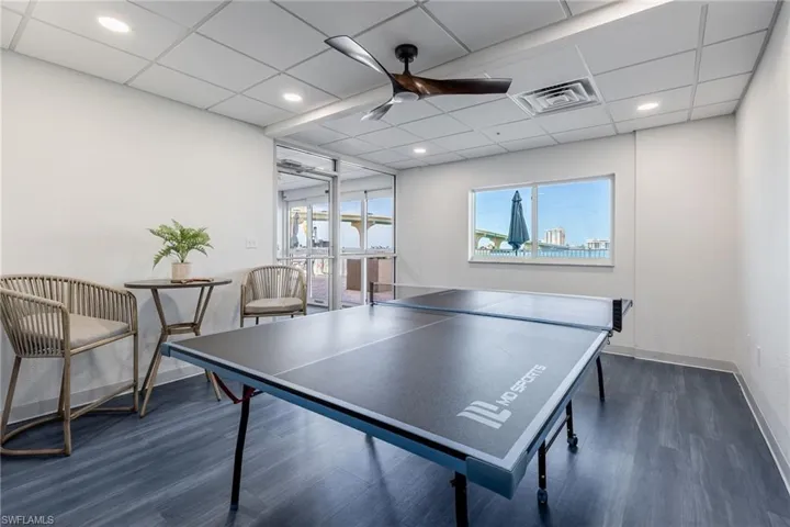 Game room with ping pong and entertainment space