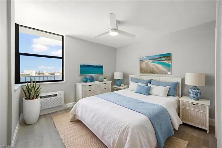 Virtually staged Bedroom