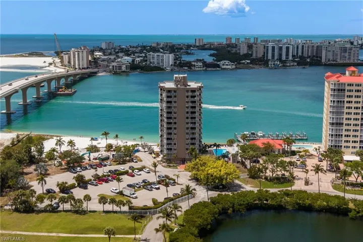 Panoramic aerial showcasing Gulf and Bay access
