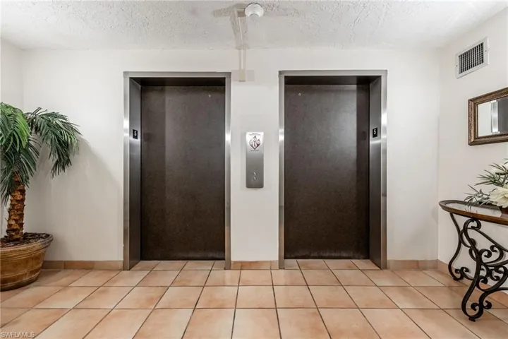 Secure building with elevator access