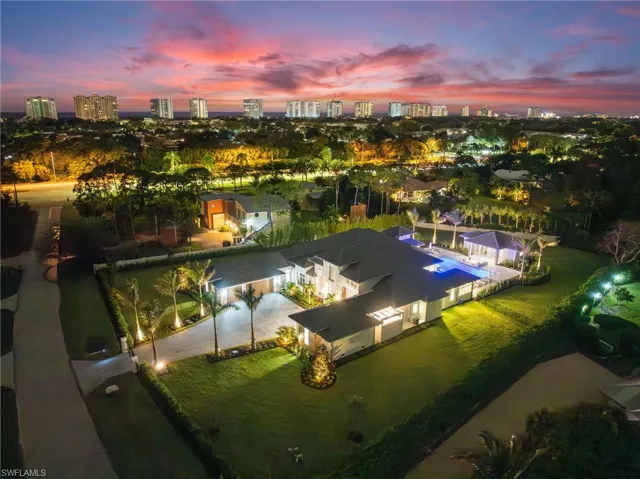 View of aerial drone at dusk