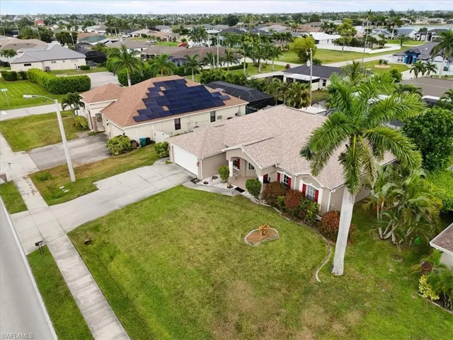Aerial perspective of suburban area
