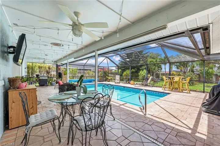 View of pool patio