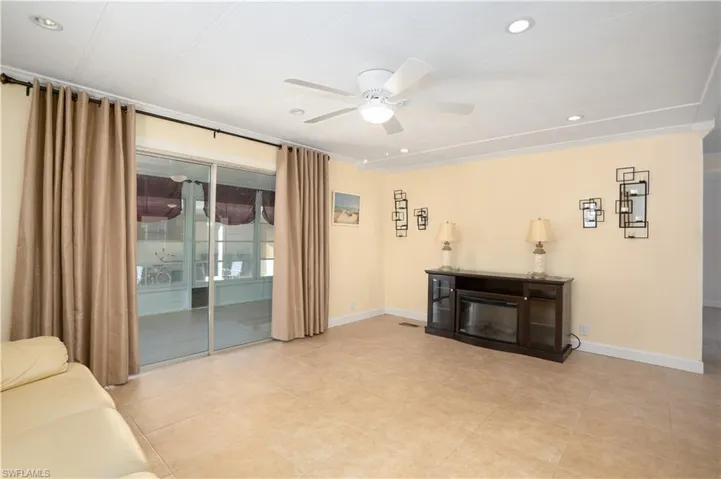 Living room with ceiling fan