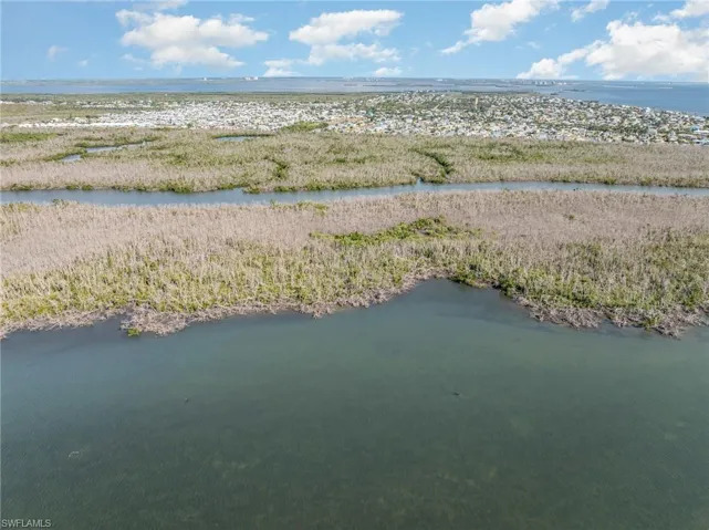 Aerial view of a large body of water