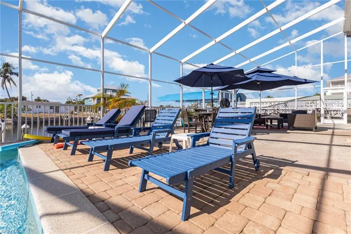 View of patio / terrace with enclosure, an outdoor pool