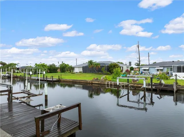 Fish cleaning station and water at the dock